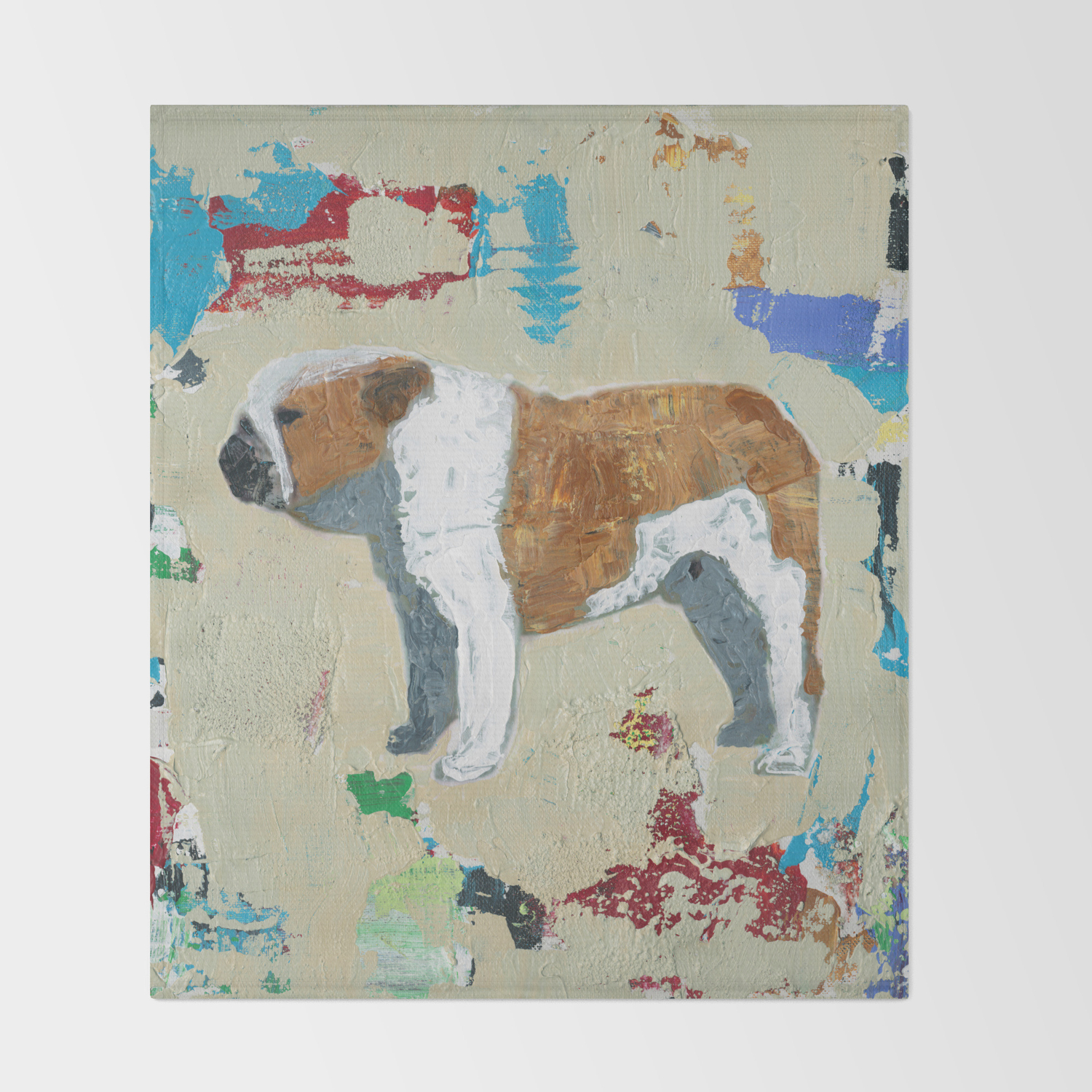 English Bulldog Abstract Art Throw Blanket By Shawnmcnulty Society6