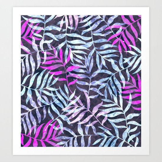 Watercolor Tropical Palm Leaves X Art Print