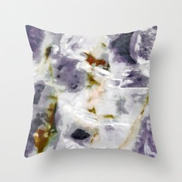 Innocent: a grey and white abstract Throw Pillow