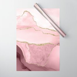 Blush Marble Art Landscape Wrapping Paper | Malachite, Glitter, Gold, Boho, Geode, Marble, Painting, Scandi, Abstract, Pattern 