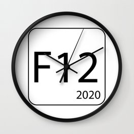 F12 Revert 2020 Black Text Wall Clock