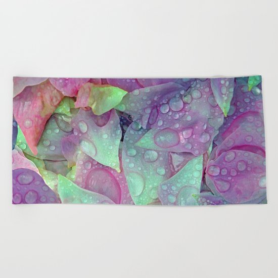 RAIN PETALS Beach Towel
