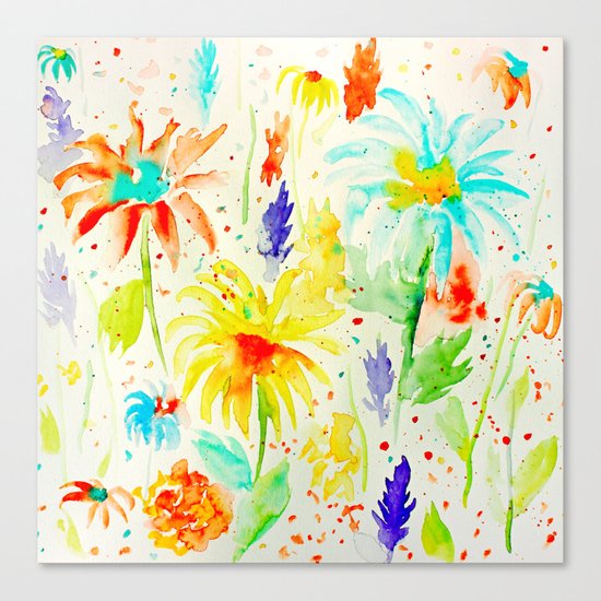 Abstract Flowers 01 Canvas Print