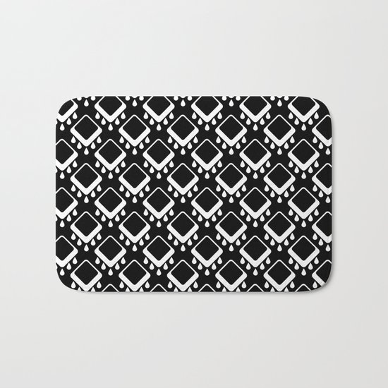 Abstract colorful geometric pattern . Black white . Bath Mat