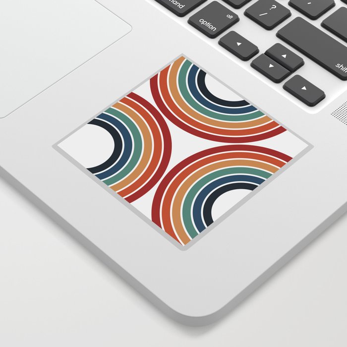 Colorful retro style circles Sticker