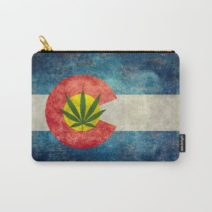 Retro Colorado State flag with the leaf - Marijuana leaf that is! Carry-All Pouch