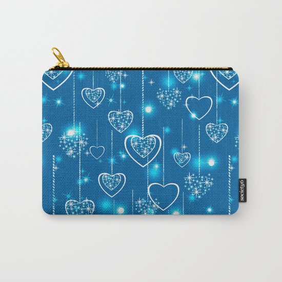 Bright openwork hearts on a light blue background. Carry-All Pouch