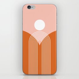Geometric Rainbow Sun Abstract 35 in Rose Gold Red iPhone Skin