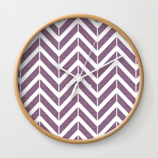 Purple Broken Chevron Wall Clock