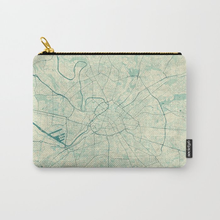 Manchester Map Blue Vintage Carry-All Pouch