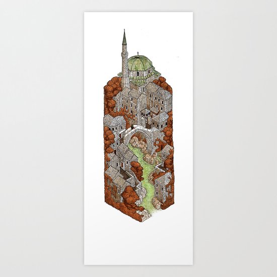 Mostar: Autumn Art Print
