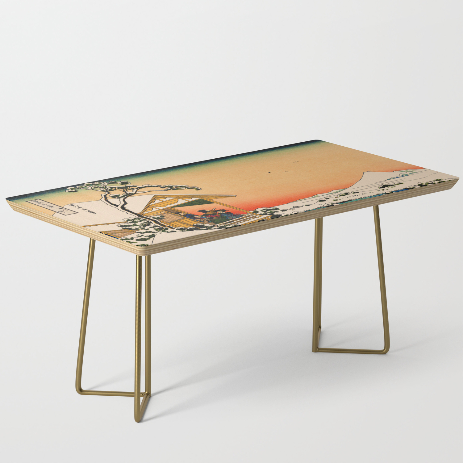 Snow At Koishikawa Vintage Japanese Art Coffee Table By