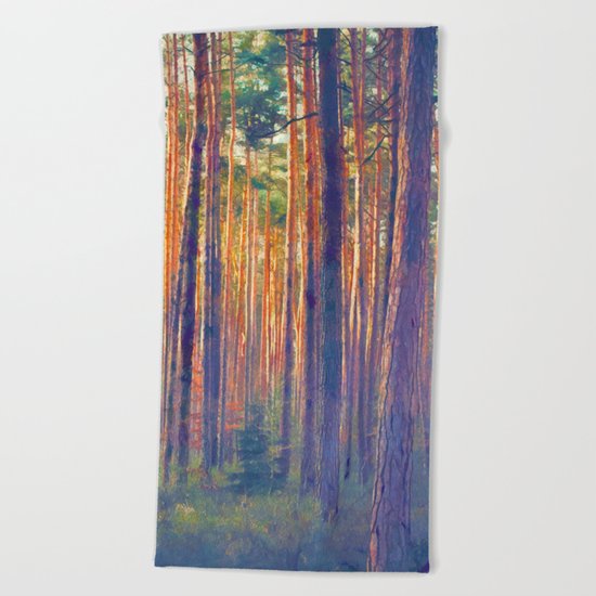 Forest - Filtering light Beach Towel