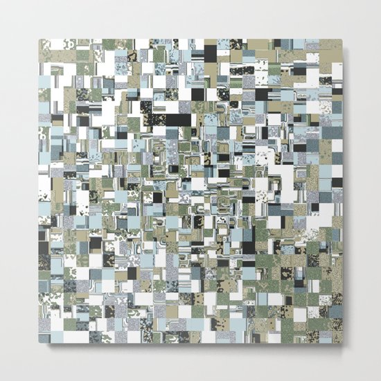 Geometric Grid of Textures Metal Print