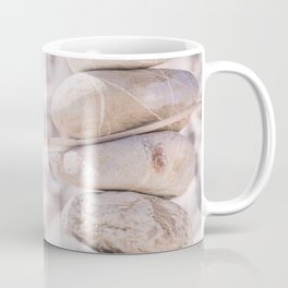 Beach Stacked Stones - Feather Print -  Beach Photography by Ingrid Beddoes Coffee Mug