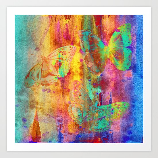 Colorful Butterfles Q Art Print