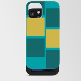 Diagonal cubes | green and teal colour iPhone Card Case