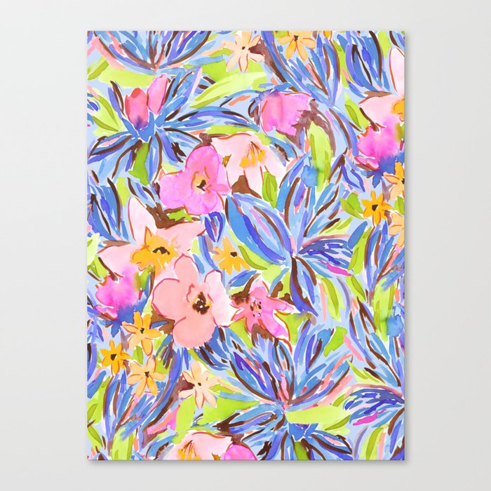 Flaunting Floral Periwinkle Canvas Print