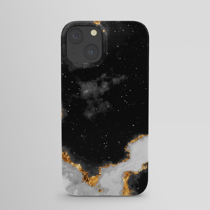 100 Starry Nebulas in Space Black and White 036 (Portrait) iPhone Case