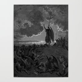 Satan talks to the council of Hell Gustave Dore Poster