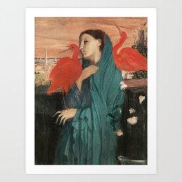 Edgar Degas Vintage Painting x Young Woman with Ibis Art Print