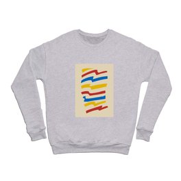 Retro red yellow blue stripes Crewneck Sweatshirt