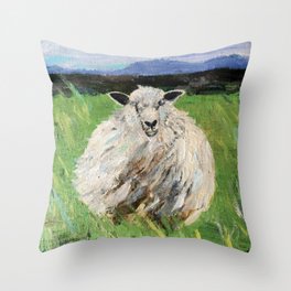 Big fat woolly sheep Throw Pillow