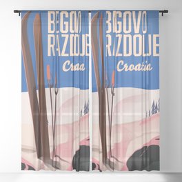 Begovo Razdolje Croatia Ski poster Sheer Curtain