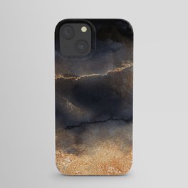 Thunder Watercolor Galaxy Marbled Night iPhone Case