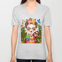 Frida Querida V Neck T Shirt
