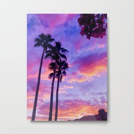 PS Sunset and Bouganvilla Metal Print | Sky, Digital, Digtal Manipulation, Color, Sunset, Bouganvilla, Photo, Landscape, Palmsprings, Palmtrees 