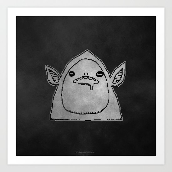 slobber (black and white) ( HQ pixel ) Art Print