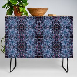 Liquid Light Series 77 ~ Blue & Red Abstract Fractal Pattern Credenza