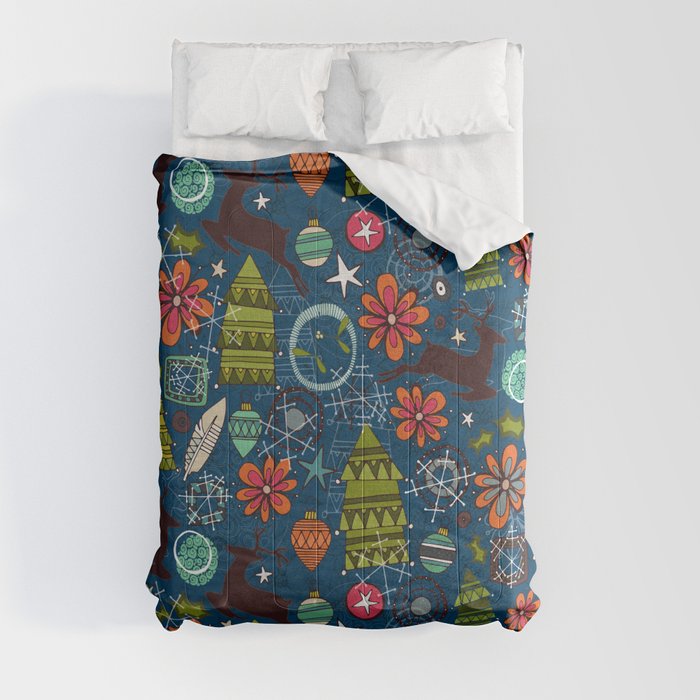 joyous jumble indigo Comforter