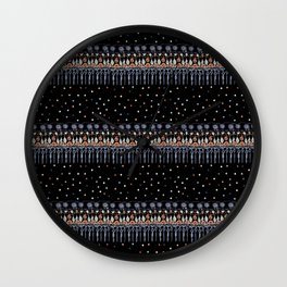 Retinal Circuitry - Color on Black Wall Clock