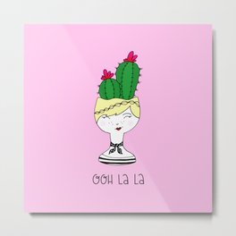 Ooh La La Metal Print | Flowers, Oohlala, Freckles, Illustration, Graphicdesign, Cactus, Eggcup, Potted, Polkadots, Adorable 