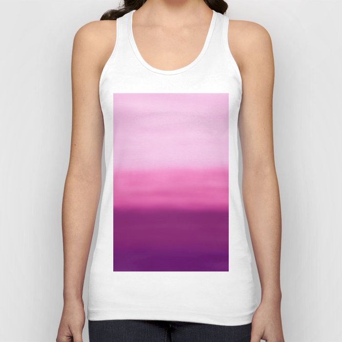 Modern Hand Painted Violet Lilac Pink Watercolor Ombre Tank Top