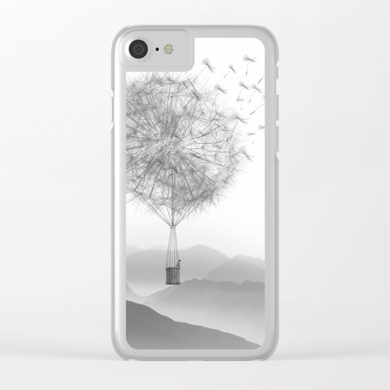 Dandelion Sketch Clear iPhone Case