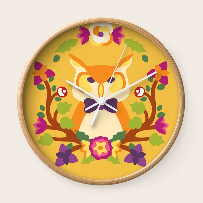 Baltimore Woods Owl Fall Colors Wall Clock By Vetmari Society6 - Colorful Owl Wall Clocks Baltimore Woods Owl Fall Colors Wall Clock By Vetmari Society6 - Colorful Owl Wall Clocks