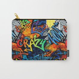 Abstract bright graffiti pattern. With bricks, paint drips, words in graffiti style. Graphic urban design Carry-All Pouch | Wallpaper, Graphicdesign, Color, Geometric, Background, Retro, Seamless, Neon, City, Illustration 