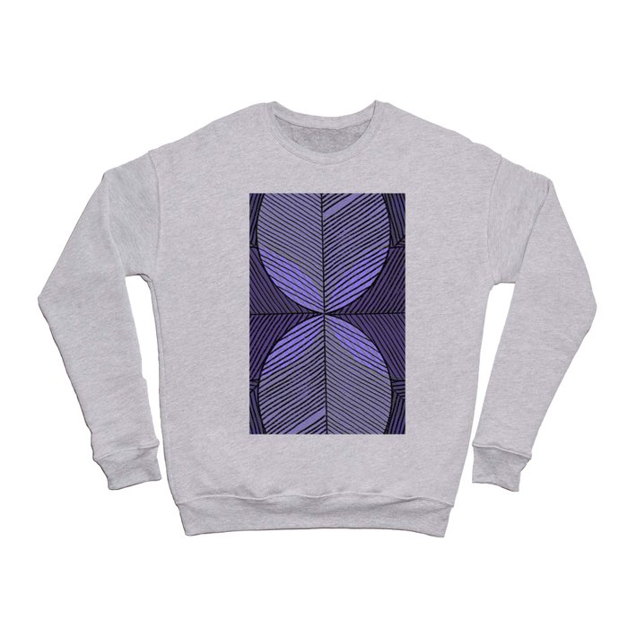 Tropical Leaf Bold Arches Curvature Jungle Art Very Peri Lilac Crewneck Sweatshirt