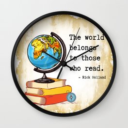 The World Belongs to Readers Wall Clock