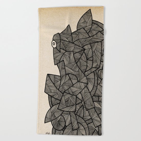 - nude on the grass - Beach Towel