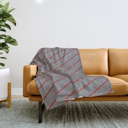 [ Thumbnail: Gray & Brown Colored Stripes Pattern Throw Blanket ]