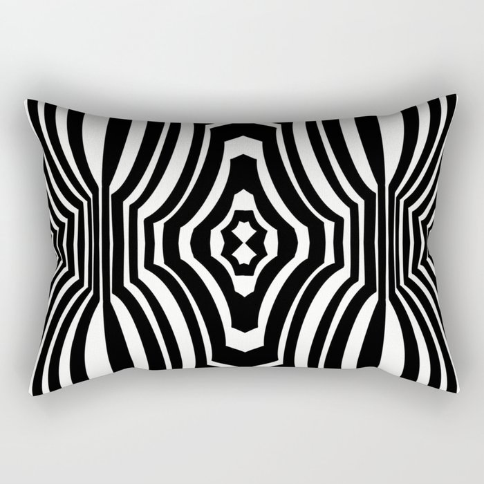 Black striped illusion 4 hearts Rectangular Pillow