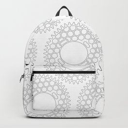 Chainring 2 Backpack | Blackandwhite, Graphics, Pattern, Digital, Lineart, Technicaldrawing, Bicycleparts, Chainring, Laceart, Drawing 