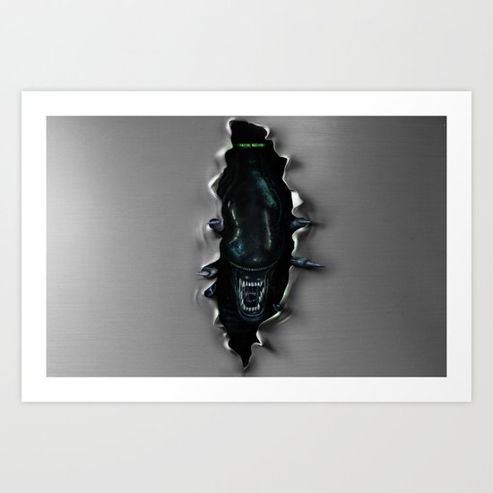 ...end of transmission.-* Art Print