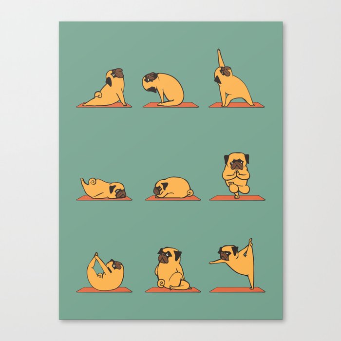 Pug Yoga Canvas Print