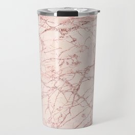 Rose Glitter Line Marble Collection Travel Mug