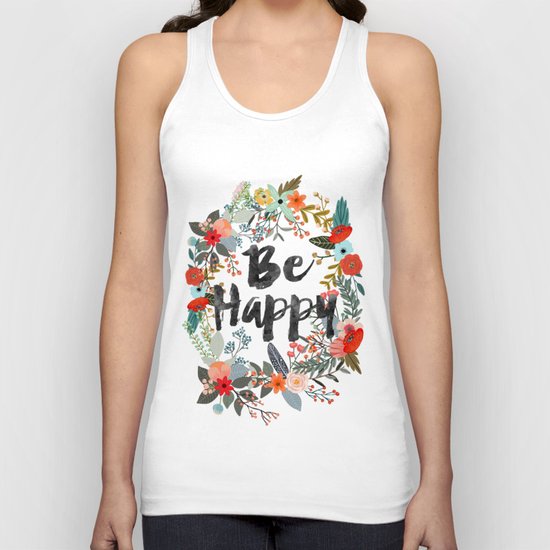 BE HAPPY SURROUNDED WITH FLOWERS AND PLANTS Unisex Tank Top